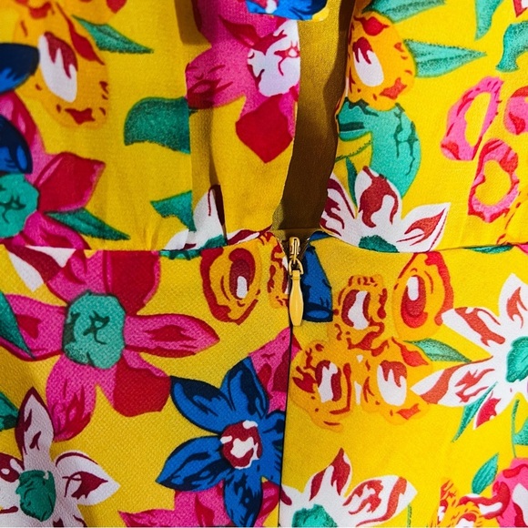 Endless Rose Vivi Yellow  Floral Print Long Sleeve Open Back Romper Size XS - Picture 10 of 12